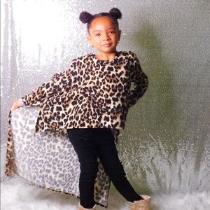 Girls Leopard Print Cape Shirt
